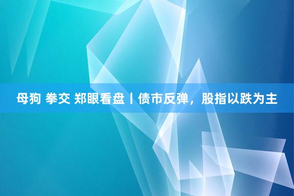 母狗 拳交 郑眼看盘丨债市反弹，股指以跌为主