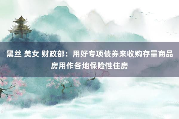 黑丝 美女 财政部：用好专项债券来收购存量商品房用作各地保险性住房